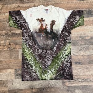 Vintage Tye-Dye Horse Graphic Tee Medium NWT